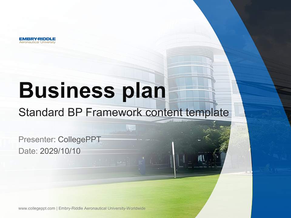 Embry-Riddle Aeronautical University-Worldwide Competition/Entrepreneurship Contest PPT Template4:3 ratio PPT effect preview image9