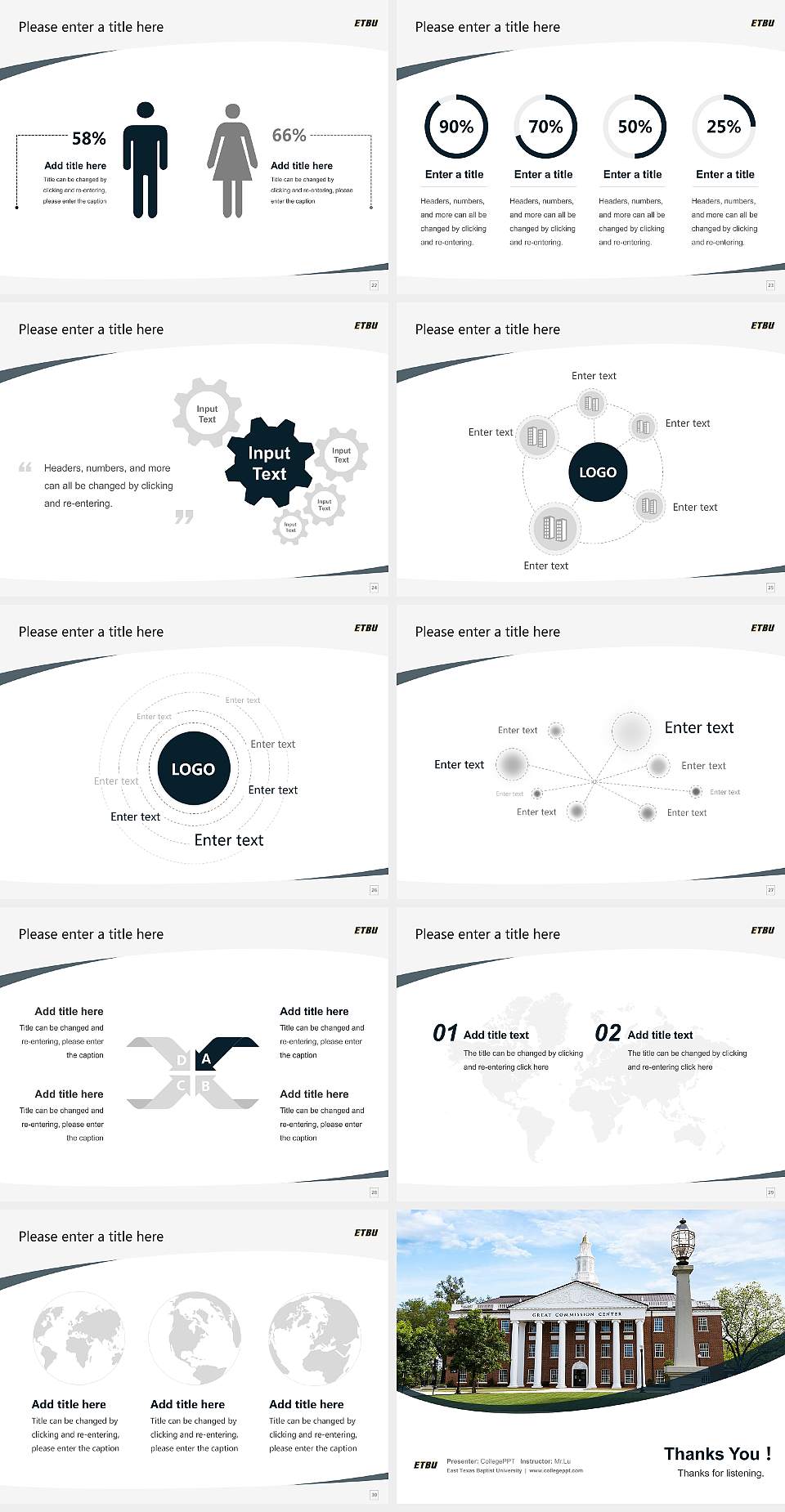East Texas Baptist University Course/Courseware Creation PPT Template4:3 ratio PPT effect preview image4