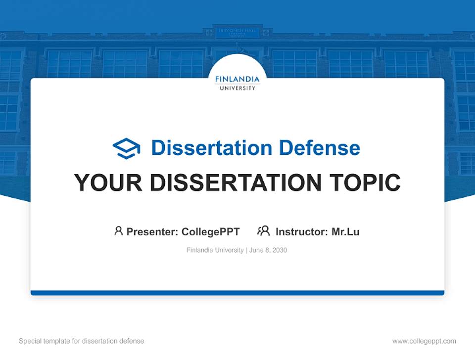 Finlandia University Graduation Thesis Defense PPT Template4:3 ratio PPT effect preview image7
