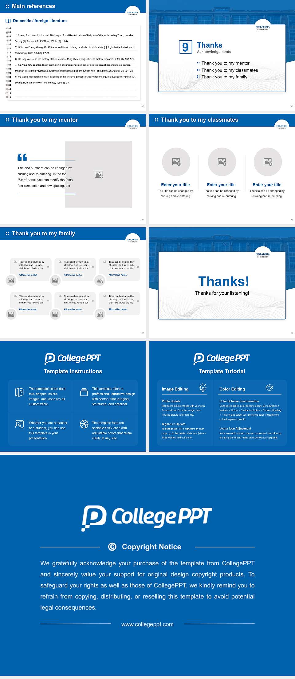 Finlandia University Graduation Thesis Defense PPT Template4:3 ratio PPT effect preview image7