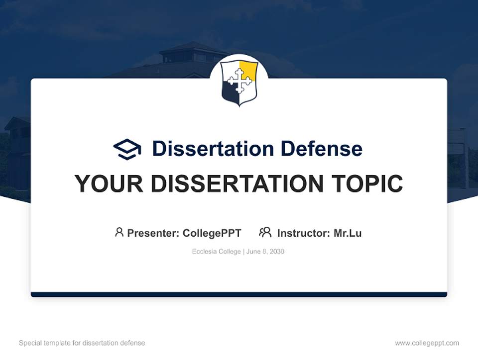 Ecclesia College Graduation Thesis Defense PPT Template4:3 ratio PPT effect preview image7