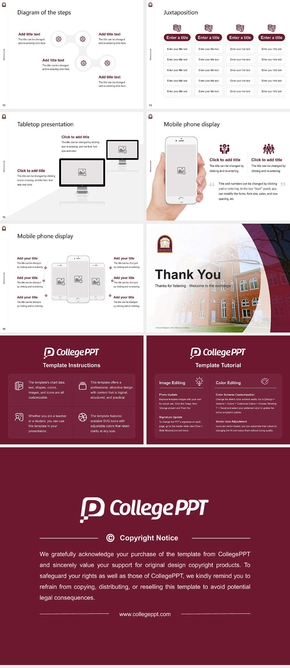 Erskine College Competition/Entrepreneurship Contest PPT Template4:3 ratio PPT effect preview image9