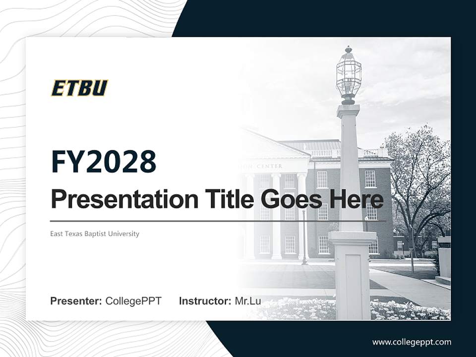 East Texas Baptist University Academic Presentation/Research Findings Report PPT Template4:3 ratio PPT effect preview image5