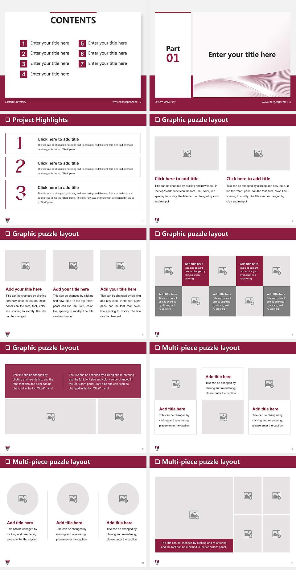 Eastern University General Purpose PPT Template4:3 ratio PPT effect preview image2