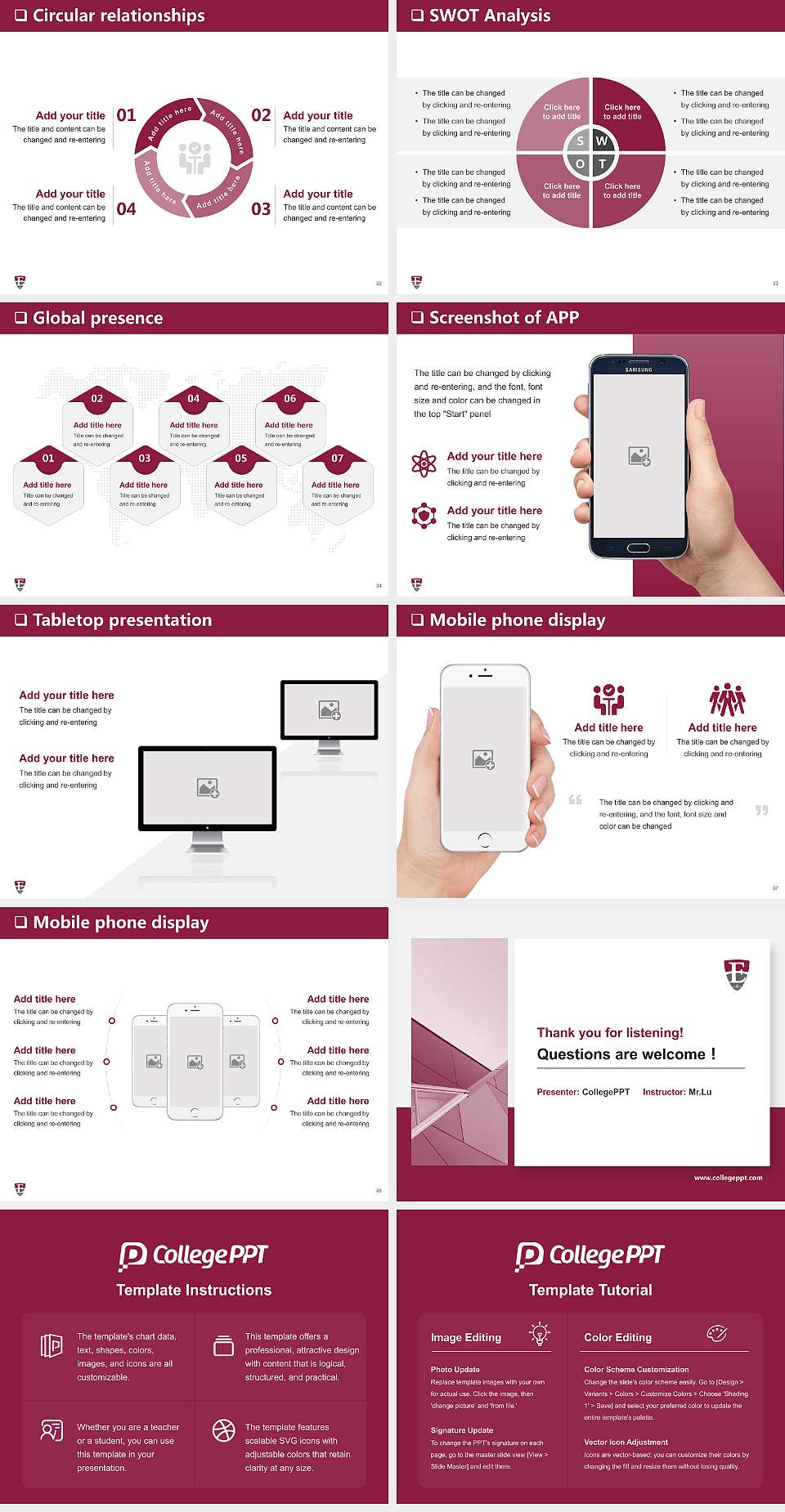 Eastern University General Purpose PPT Template4:3 ratio PPT effect preview image5