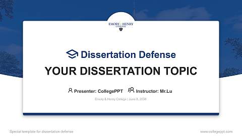 Emory & Henry College Graduation Thesis Defense PPT Template