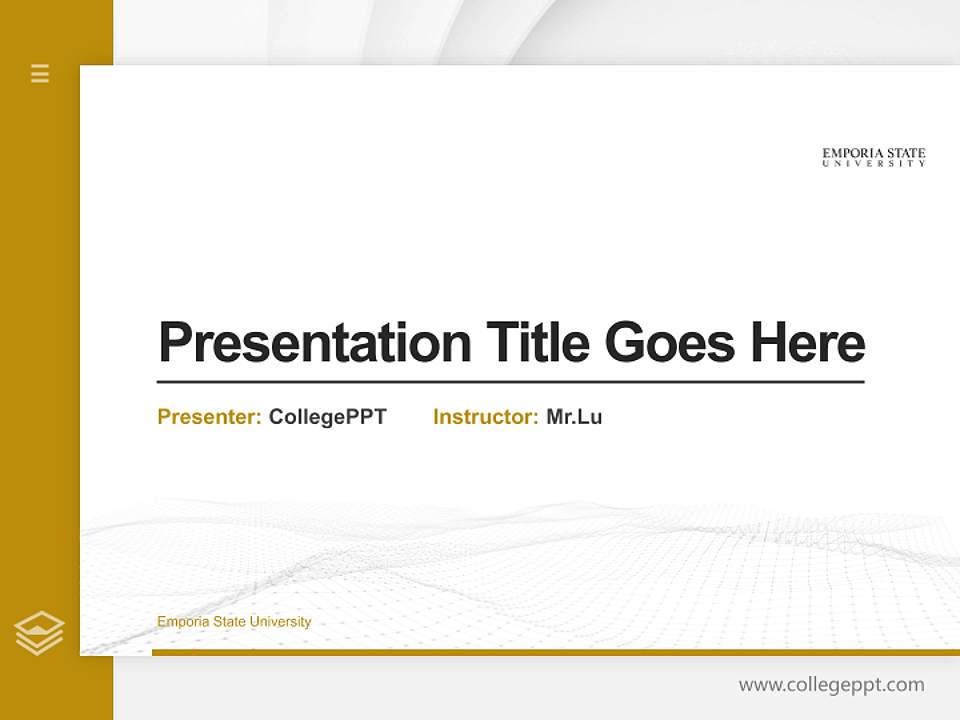 Emporia State University Thesis Proposal/Graduation Defense PPT Template4:3 ratio PPT effect preview image5