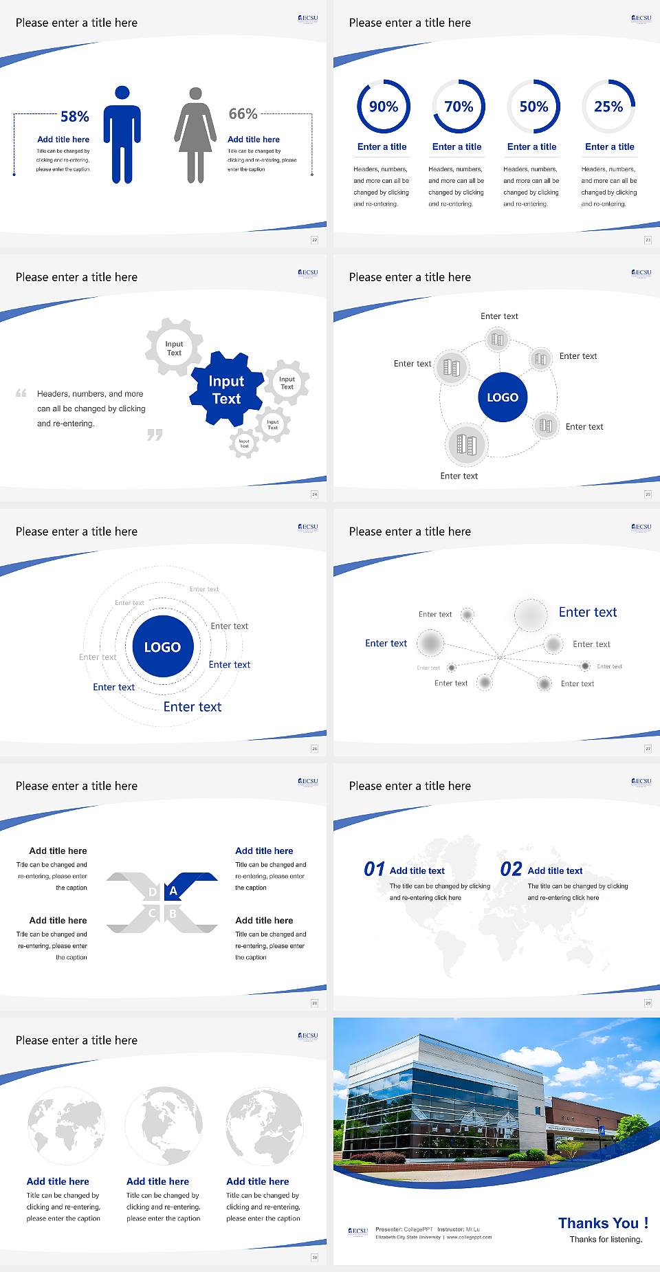 Elizabeth City State University Course/Courseware Creation PPT Template4:3 ratio PPT effect preview image4