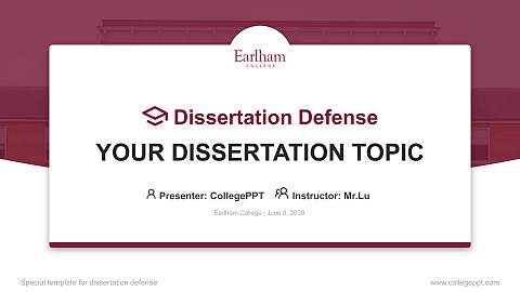 Earlham College Graduation Thesis Defense PPT Template