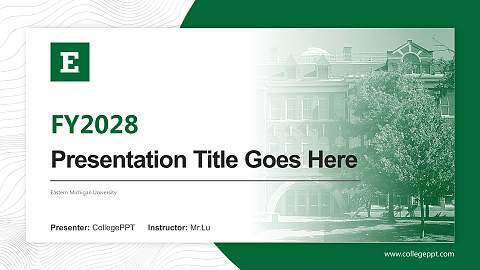 Eastern Michigan University Academic Presentation/Research Findings Report PPT Template