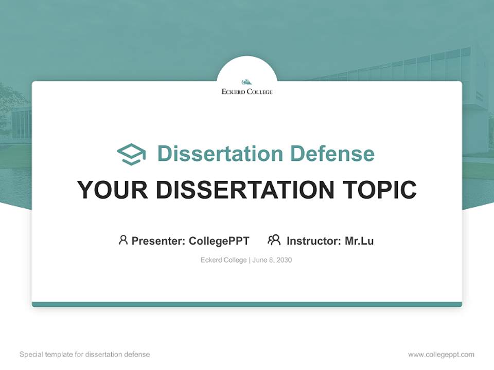 Eckerd College Graduation Thesis Defense PPT Template4:3 ratio PPT effect preview image7