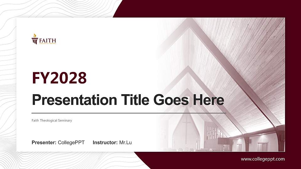 Faith Theological Seminary Academic Presentation/Research Findings Report PPT Template16:9 ratio PPT effect preview image