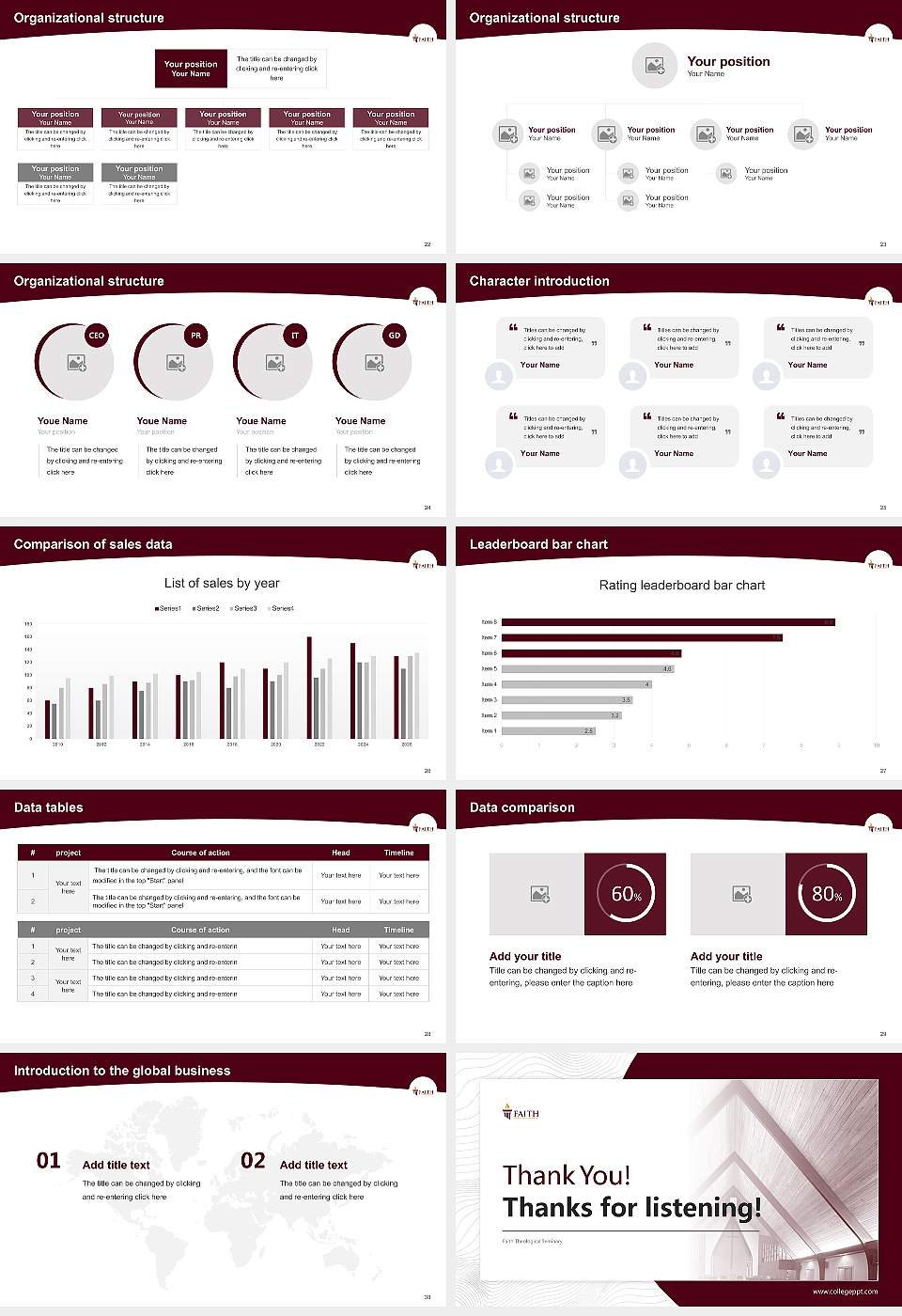 Faith Theological Seminary Academic Presentation/Research Findings Report PPT Template16:9 ratio PPT effect preview image4