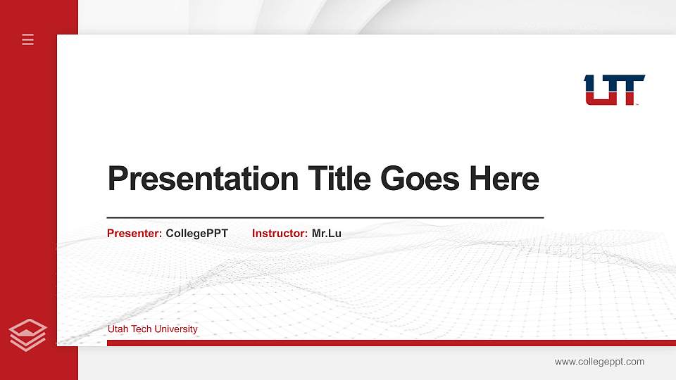 Utah Tech University Thesis Proposal/Graduation Defense PPT Template16:9 ratio PPT effect preview image