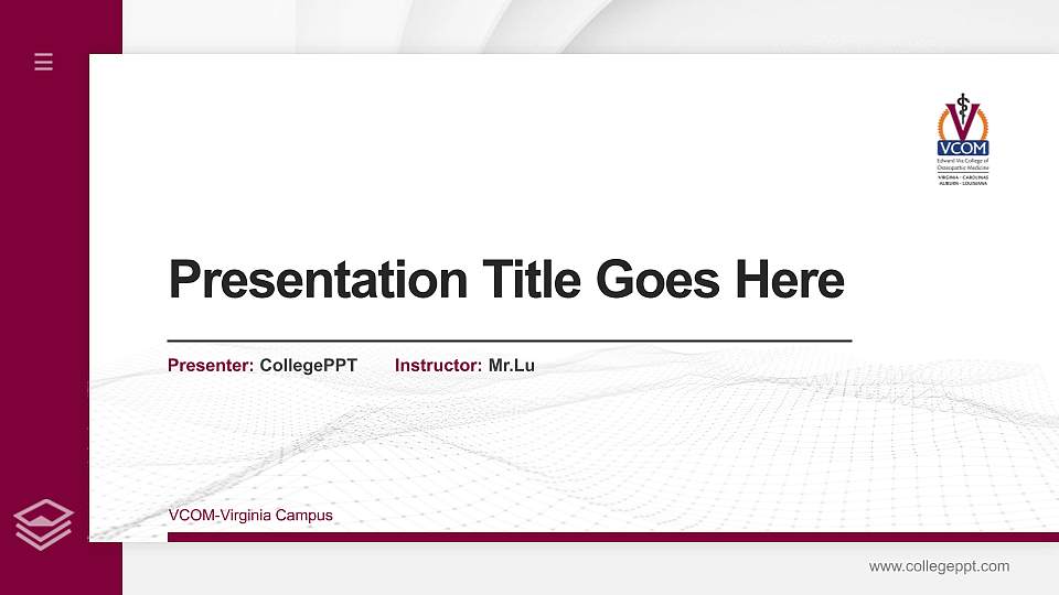 VCOM-Virginia Campus Thesis Proposal/Graduation Defense PPT Template16:9 ratio PPT effect preview image