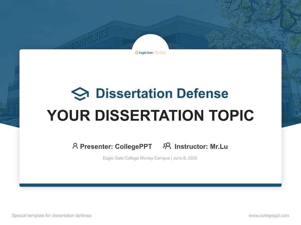 Eagle Gate College Murray Campus Graduation Thesis Defense PPT Template4:3 ratio PPT effect preview image7
