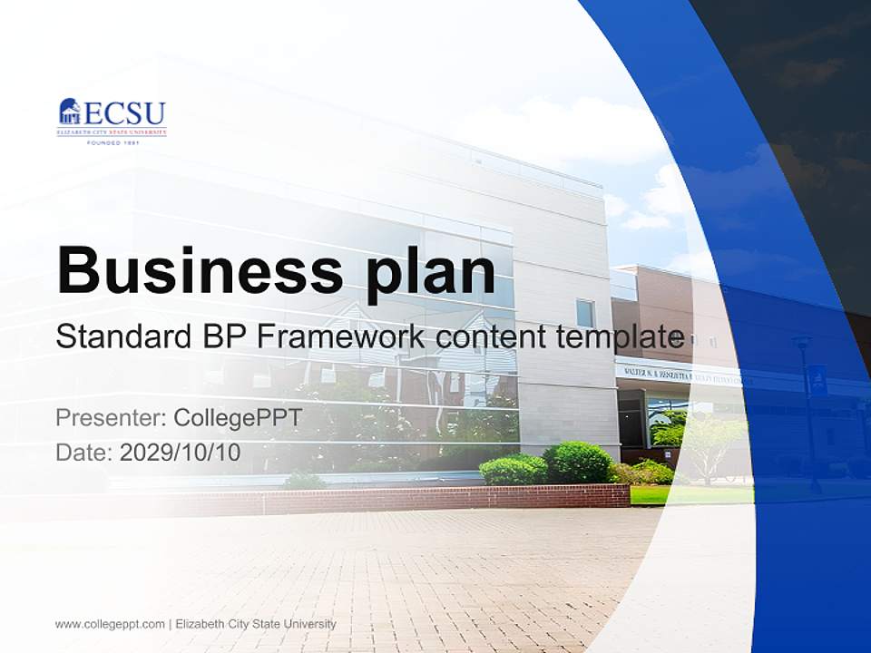 Elizabeth City State University Competition/Entrepreneurship Contest PPT Template4:3 ratio PPT effect preview image9