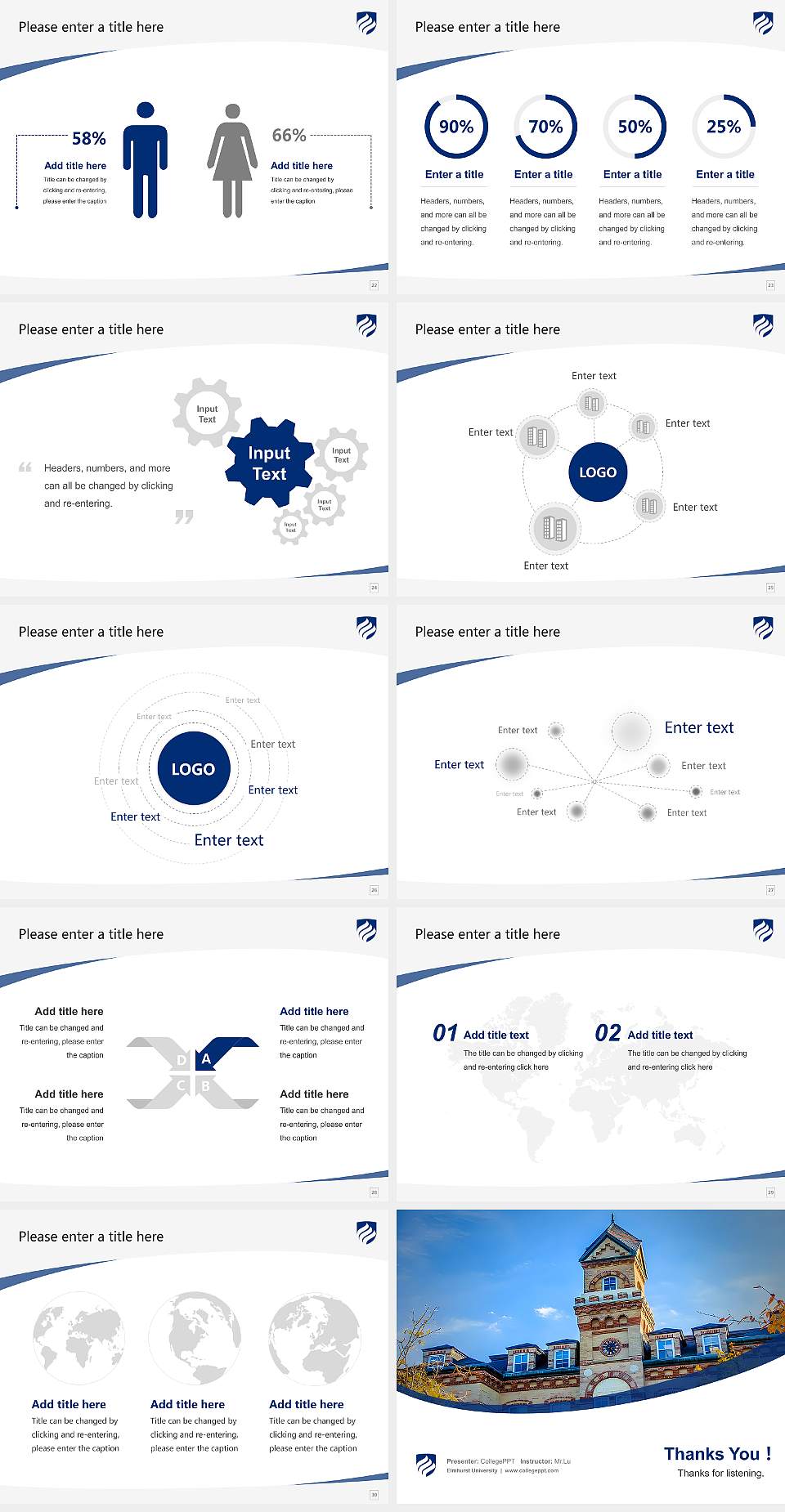 Elmhurst University Course/Courseware Creation PPT Template4:3 ratio PPT effect preview image4