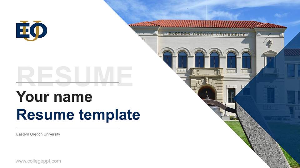 Eastern Oregon University Resume PPT Template16:9 ratio PPT effect preview image