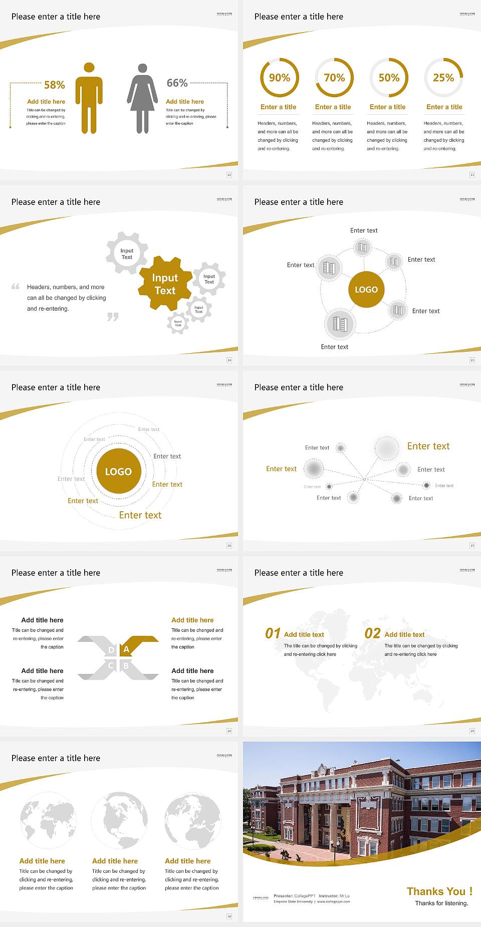 Emporia State University Course/Courseware Creation PPT Template4:3 ratio PPT effect preview image4