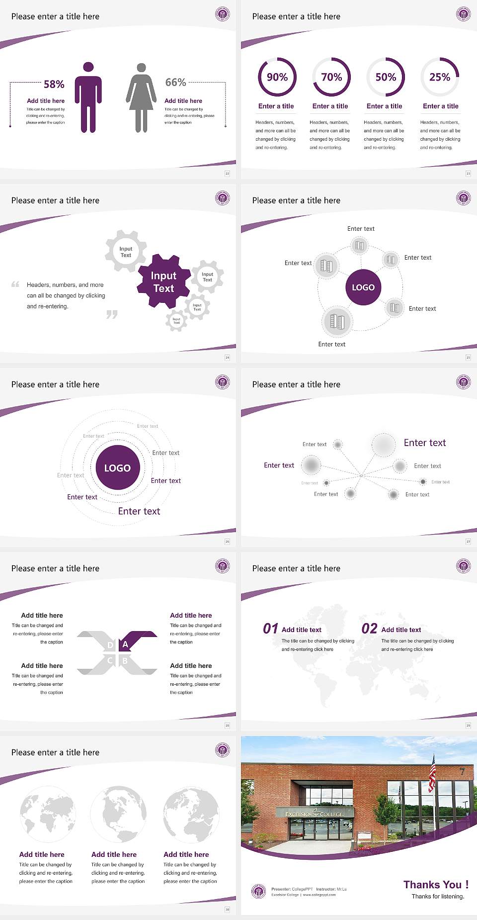 Excelsior College Course/Courseware Creation PPT Template4:3 ratio PPT effect preview image4