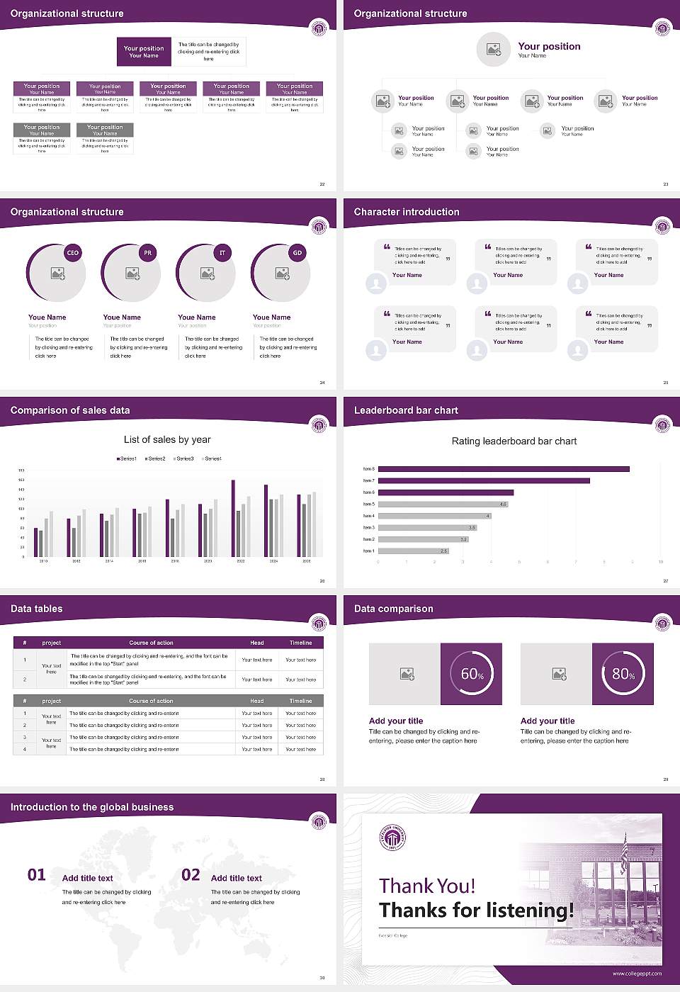Excelsior College Academic Presentation/Research Findings Report PPT Template16:9 ratio PPT effect preview image4