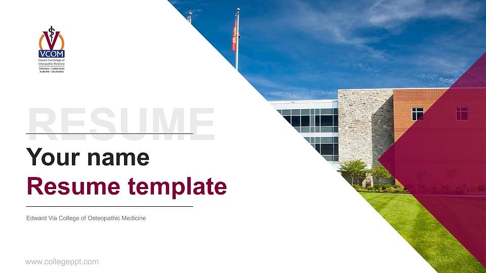 Edward Via College of Osteopathic Medicine Resume PPT Template16:9 ratio PPT effect preview image