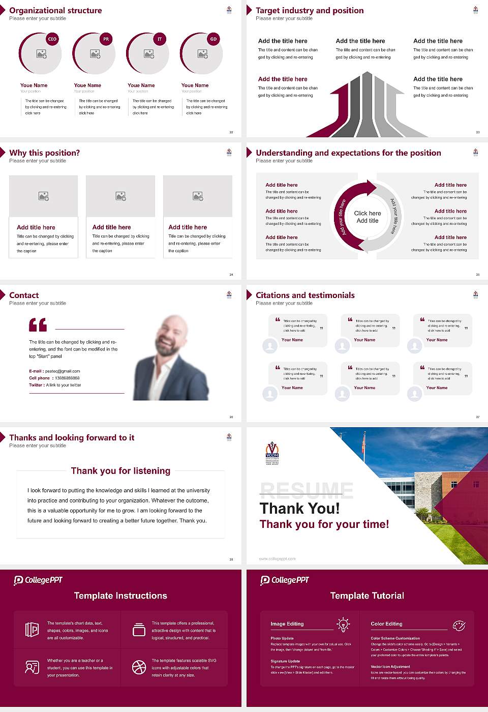 Edward Via College of Osteopathic Medicine Resume PPT Template16:9 ratio PPT effect preview image4