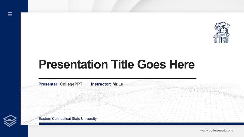 Eastern Connecticut State University Thesis Proposal/Graduation Defense PPT Template16:9 ratio PPT effect preview image