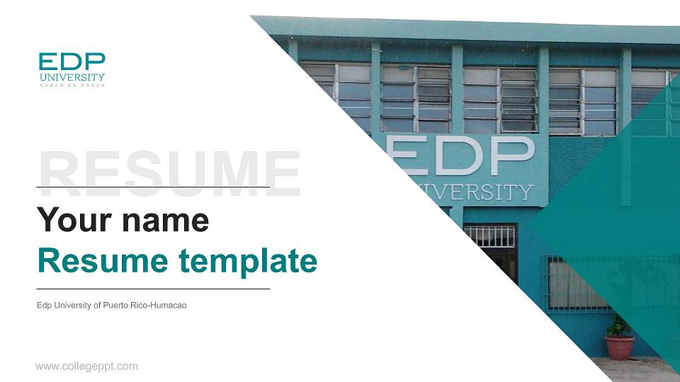 Edp University of Puerto Rico-Humacao Resume PPT Template16:9 ratio PPT effect preview image