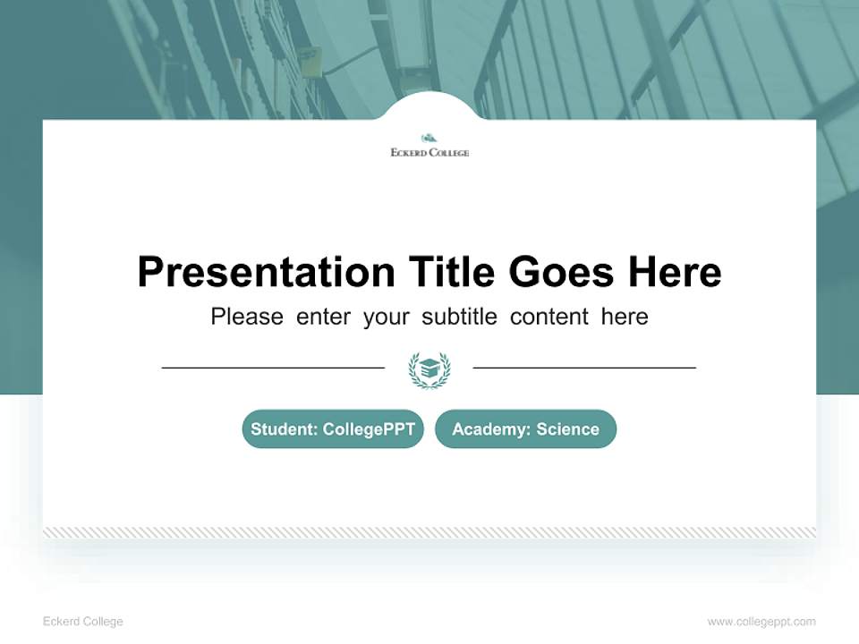 Eckerd College National Scholarship Defense PPT Template4:3 ratio PPT effect preview image4