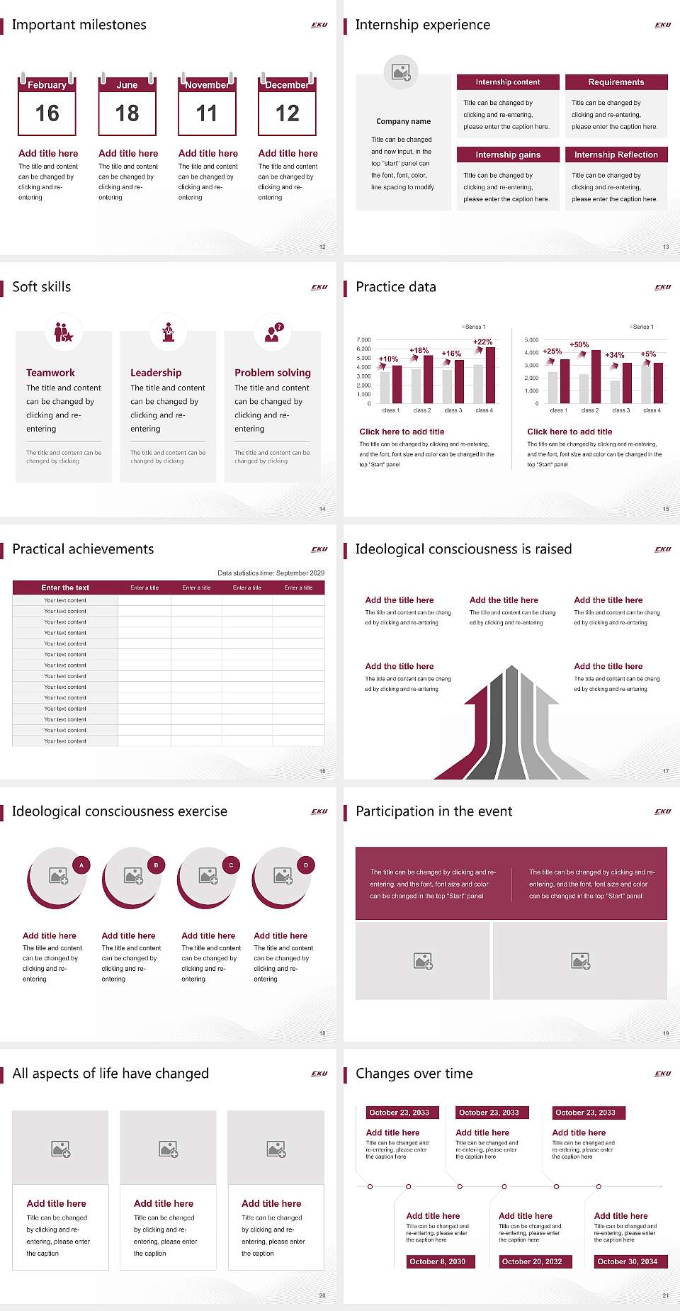 Eastern Kentucky University National Scholarship Defense PPT Template4:3 ratio PPT effect preview image3