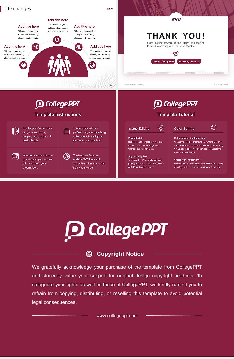 Eastern Kentucky University National Scholarship Defense PPT Template4:3 ratio PPT effect preview image4