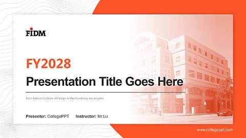 Fidm-Fashion Institute of Design & Merchandising-Los Angeles Academic Presentation/Research Findings Report PPT Template