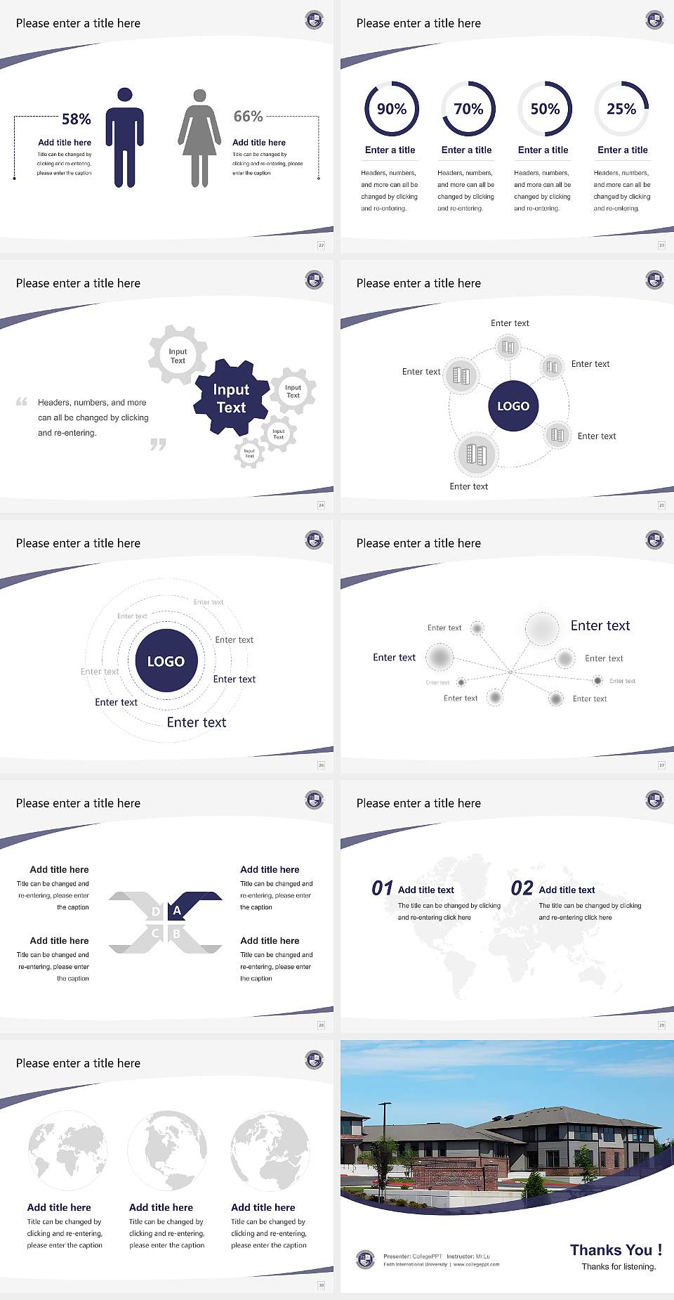 Faith International University Course/Courseware Creation PPT Template4:3 ratio PPT effect preview image4