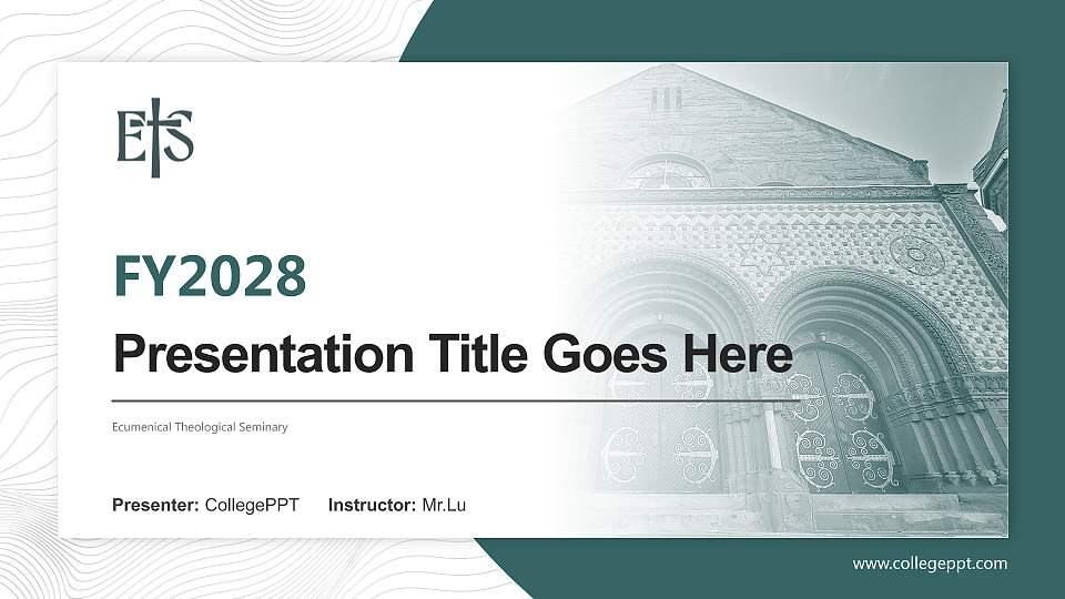 Ecumenical Theological Seminary Academic Presentation/Research Findings Report PPT Template16:9 ratio PPT effect preview image