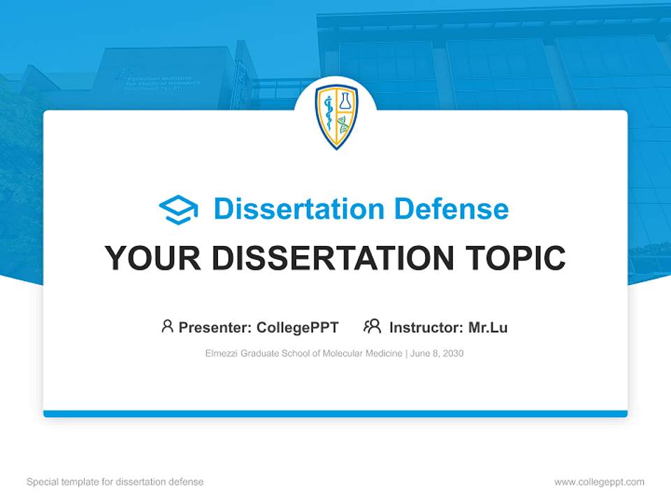 Elmezzi Graduate School of Molecular Medicine Graduation Thesis Defense PPT Template4:3 ratio PPT effect preview image7
