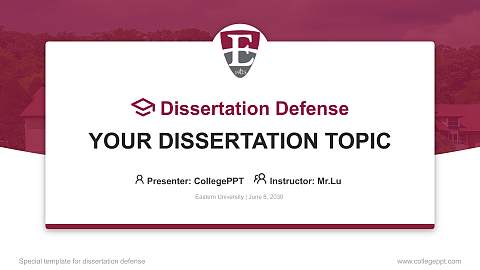 Eastern University Graduation Thesis Defense PPT Template
