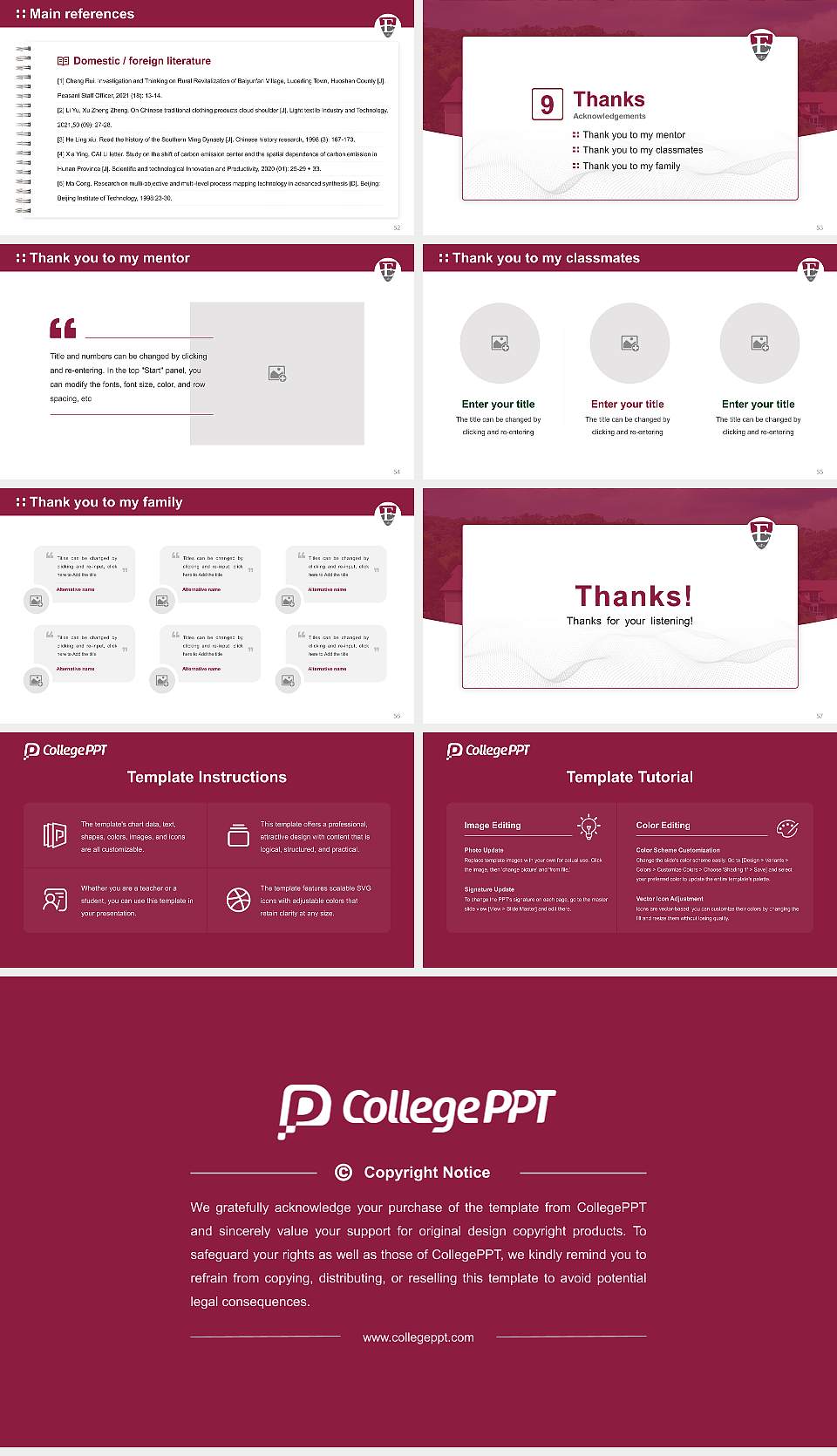 Eastern University Graduation Thesis Defense PPT Template16:9 ratio PPT effect preview image7