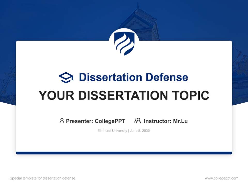 Elmhurst University Graduation Thesis Defense PPT Template4:3 ratio PPT effect preview image7