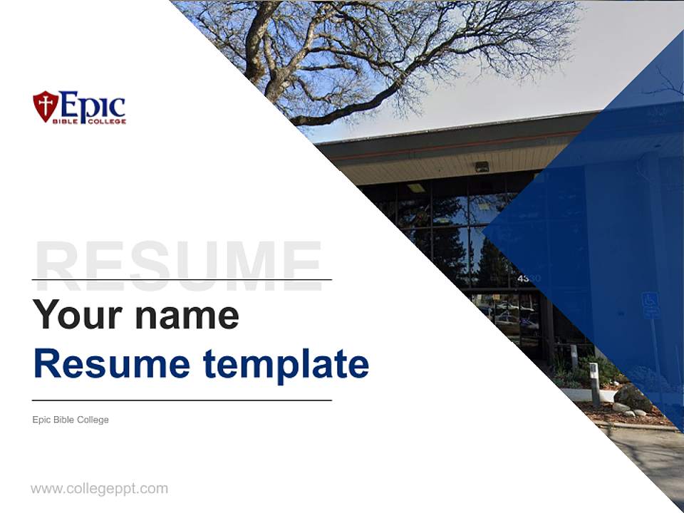 Epic Bible College Resume PPT Template4:3 ratio PPT effect preview image5