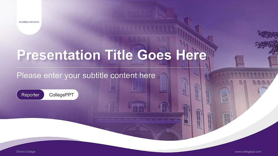 Elmira College Lecture Sharing and Networking Event PPT Template16:9 ratio PPT effect preview image