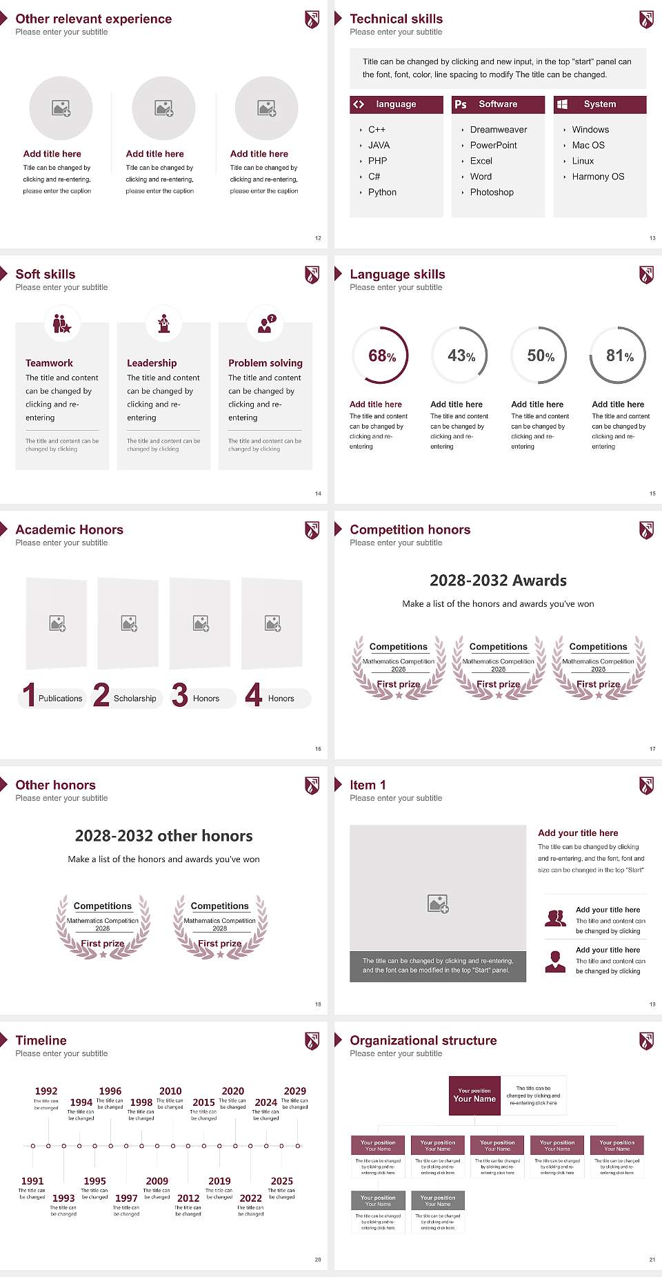 Evangel University Resume PPT Template4:3 ratio PPT effect preview image3