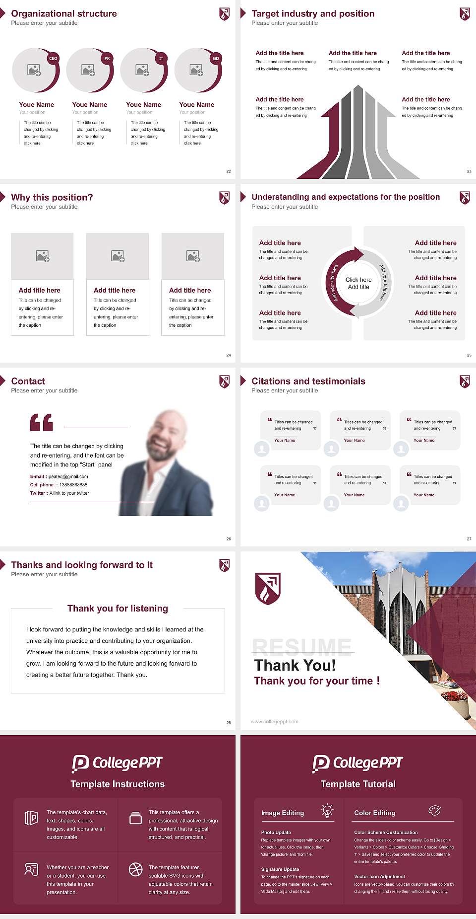 Evangel University Resume PPT Template4:3 ratio PPT effect preview image4