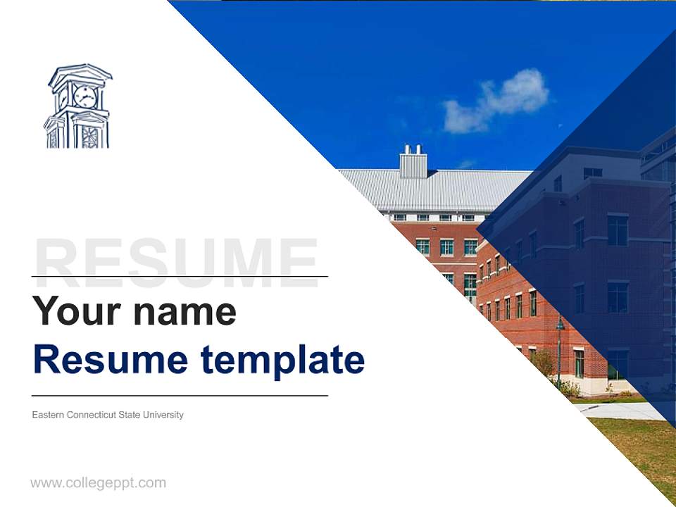 Eastern Connecticut State University Resume PPT Template4:3 ratio PPT effect preview image5
