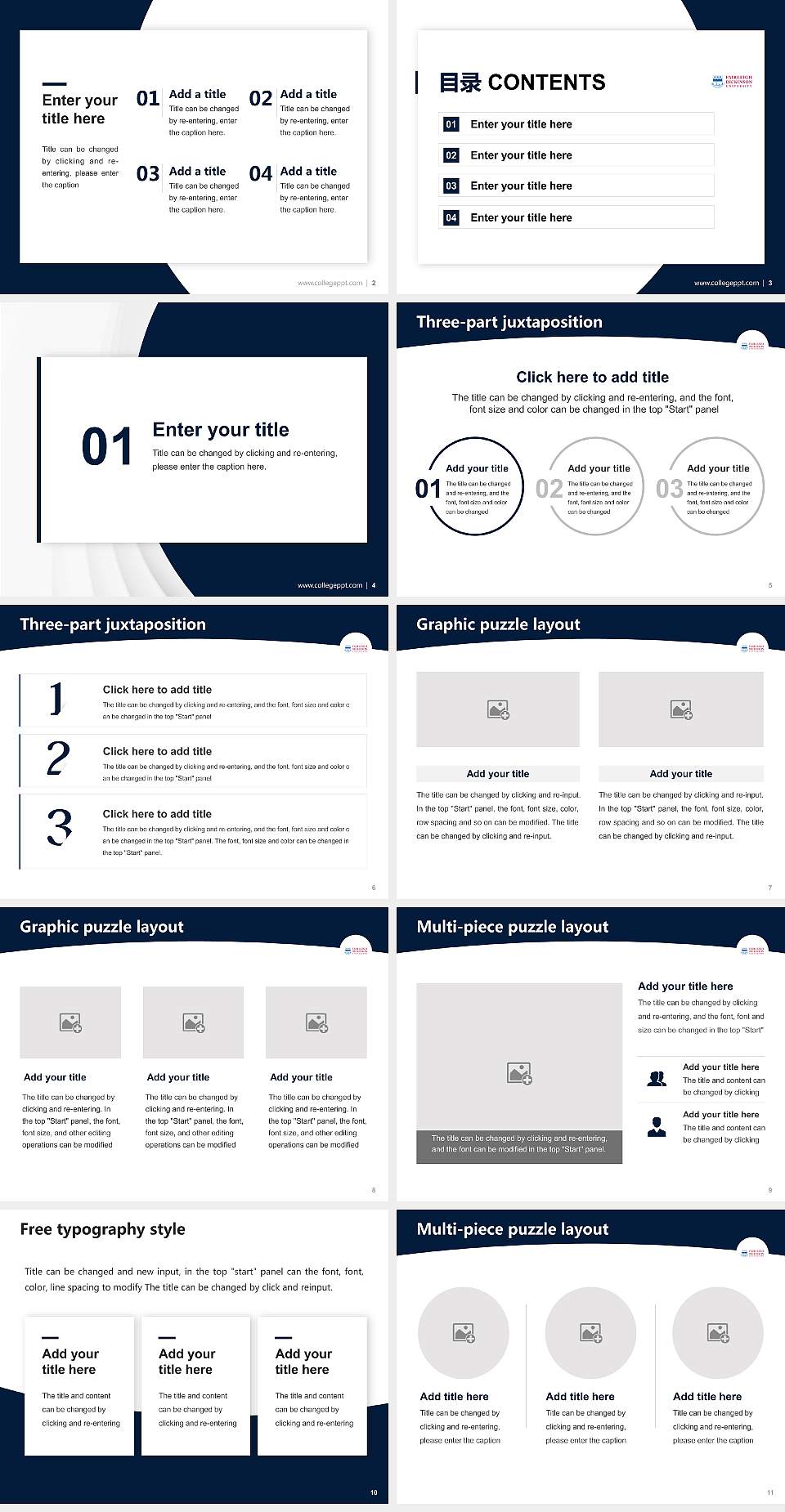 Fairleigh Dickinson University-Florham Campus Academic Presentation/Research Findings Report PPT Template4:3 ratio PPT effect preview image2