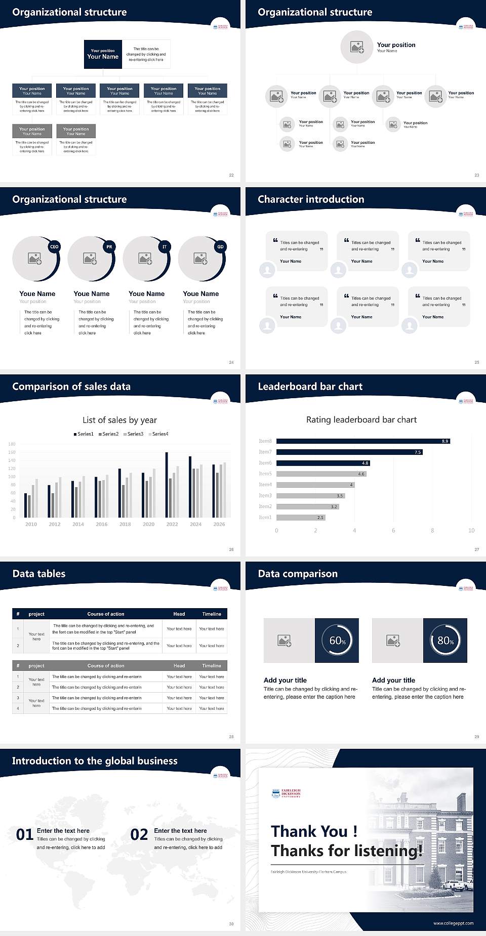 Fairleigh Dickinson University-Florham Campus Academic Presentation/Research Findings Report PPT Template4:3 ratio PPT effect preview image4