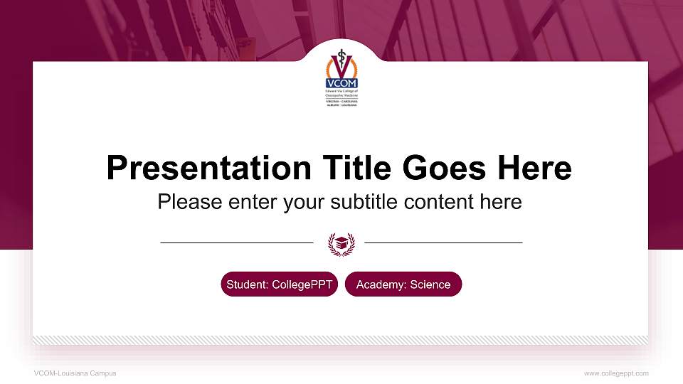 VCOM-Louisiana Campus National Scholarship Defense PPT Template16:9 ratio PPT effect preview image