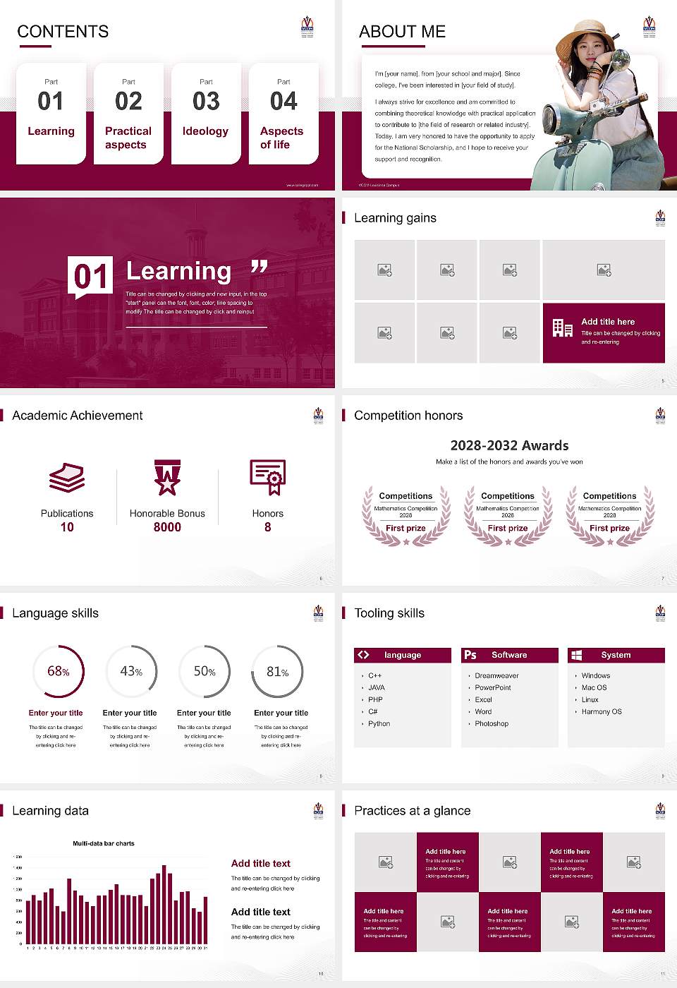VCOM-Louisiana Campus National Scholarship Defense PPT Template16:9 ratio PPT effect preview image2