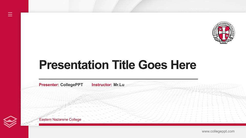 Eastern Nazarene College Thesis Proposal/Graduation Defense PPT Template16:9 ratio PPT effect preview image